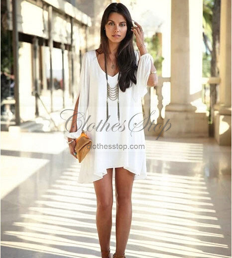 White Chiffon dress in Casual Style ...